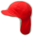 ＵＶカットタレ付紅白帽（表／赤）
